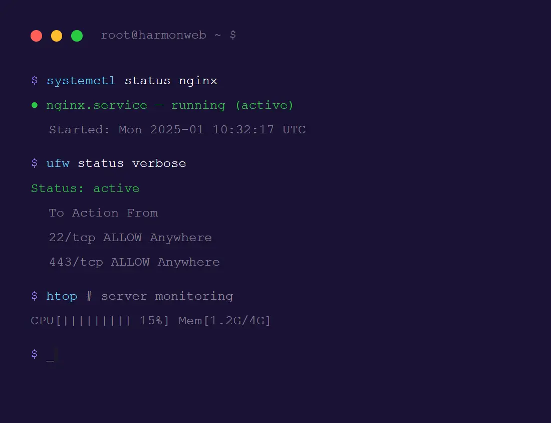 Linux terminal and server administration environment