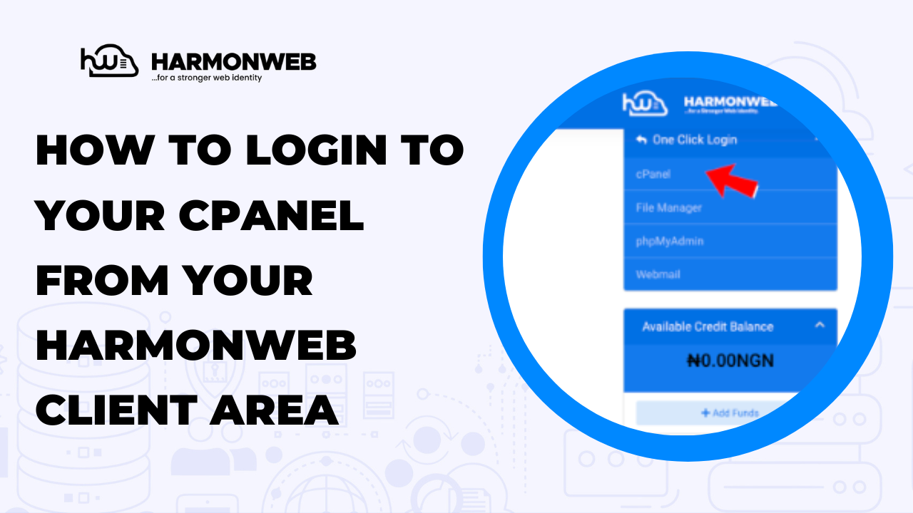 How To Login To Your cPanel From Your HarmonWeb Client Area