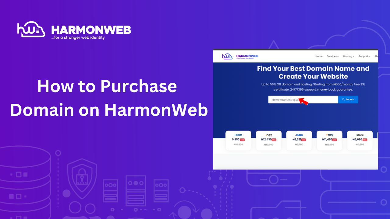 How to Purchase Domain on HarmonWeb