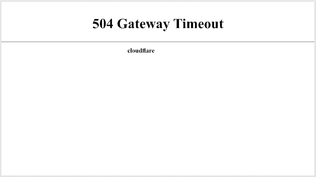 504 gateway timeout