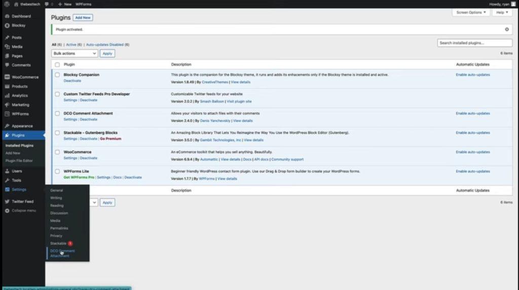 DCO Comment Attachment plugin