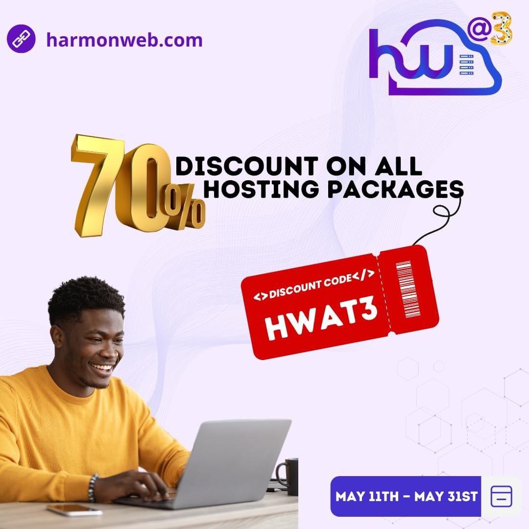 70% Off! Harmonweb Celebrates 3 Years of Success With Massive Slash Of Prices Of Hosting Packages