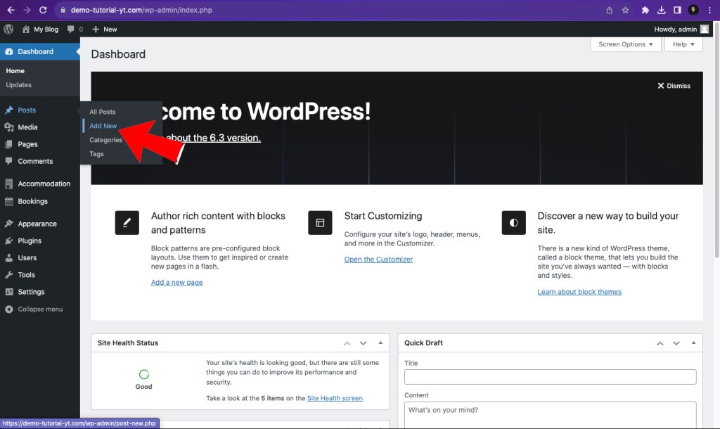Navigating the WordPress Dashboard