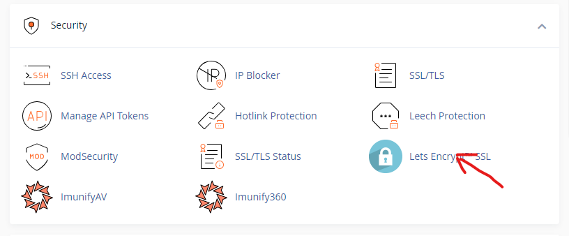 selecting lets encrypt ssl