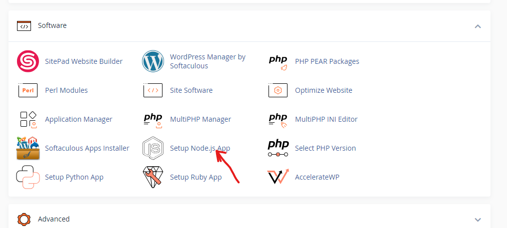 setup Node.js app in cPanel