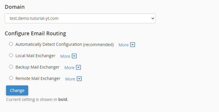 configure email routing in cpanel