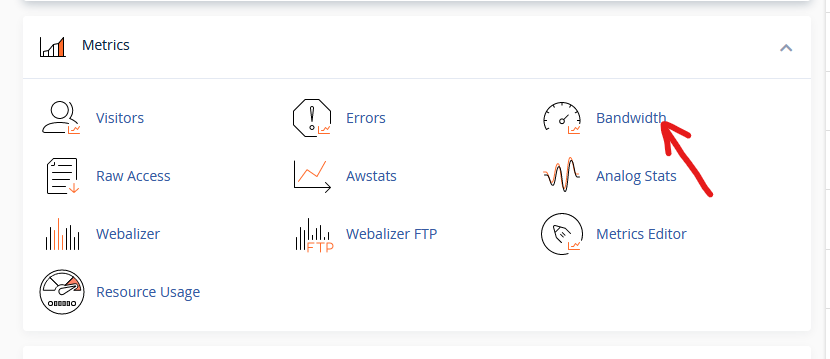 check bandwidth usage in cPanel