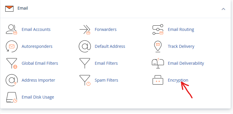 set up email encryption in cpanel