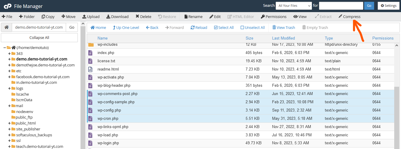 compress and uncompress files with File Manager