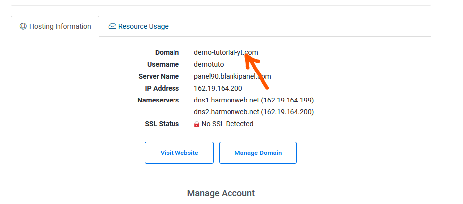 find your primary domain name