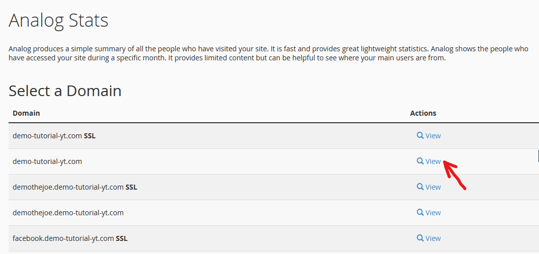 website statistics with Analog Stats