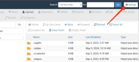 htaccess file in cPanel