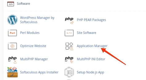 Application Manager in the cPanel