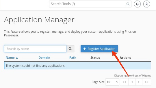 Application Manager in the cPanel