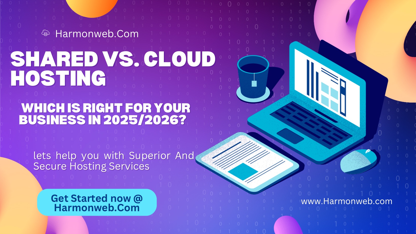 shared vs cloud hosting. HarmonWeb offers the best option for both