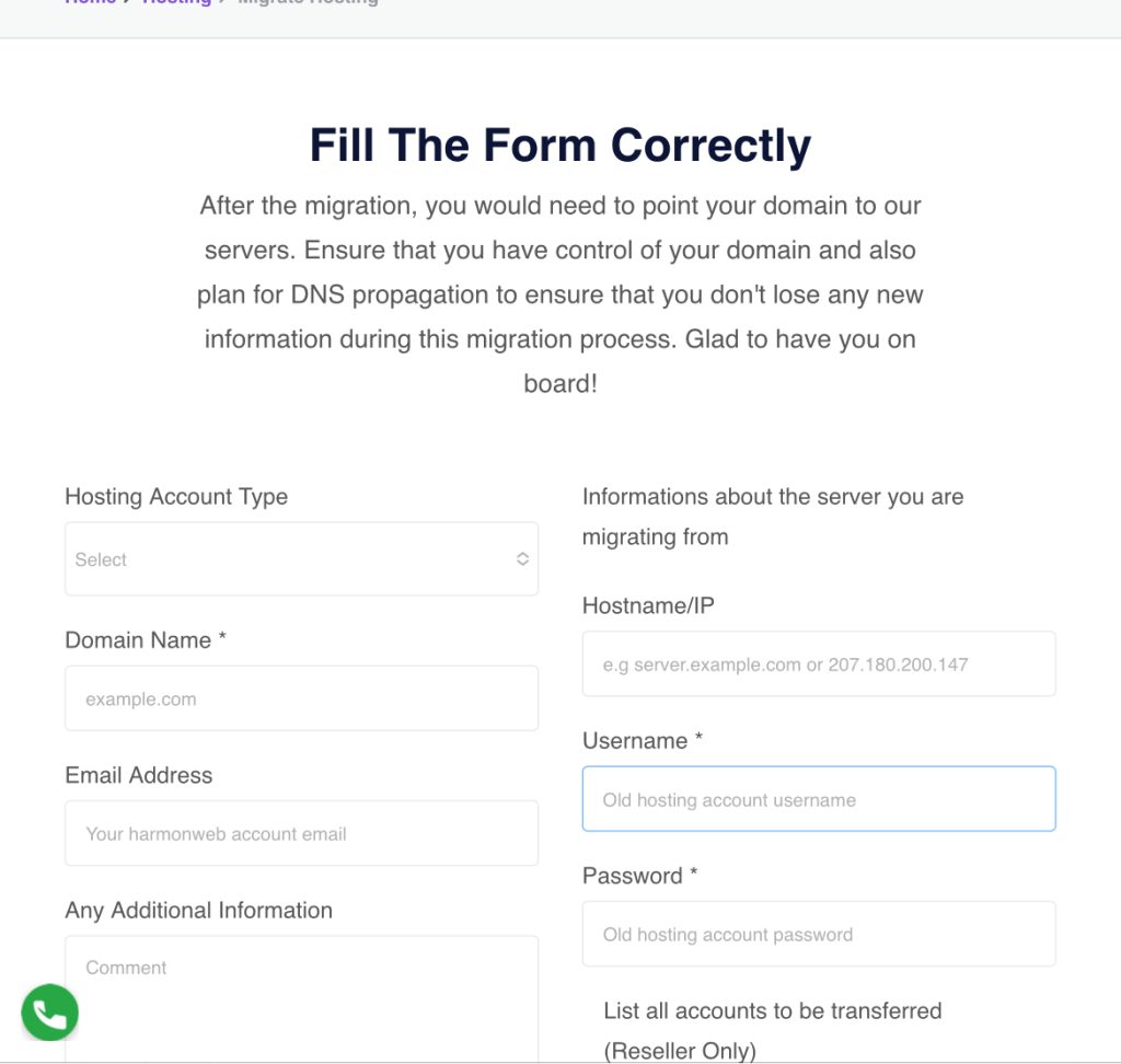 How to transfer my website to HarmonWeb